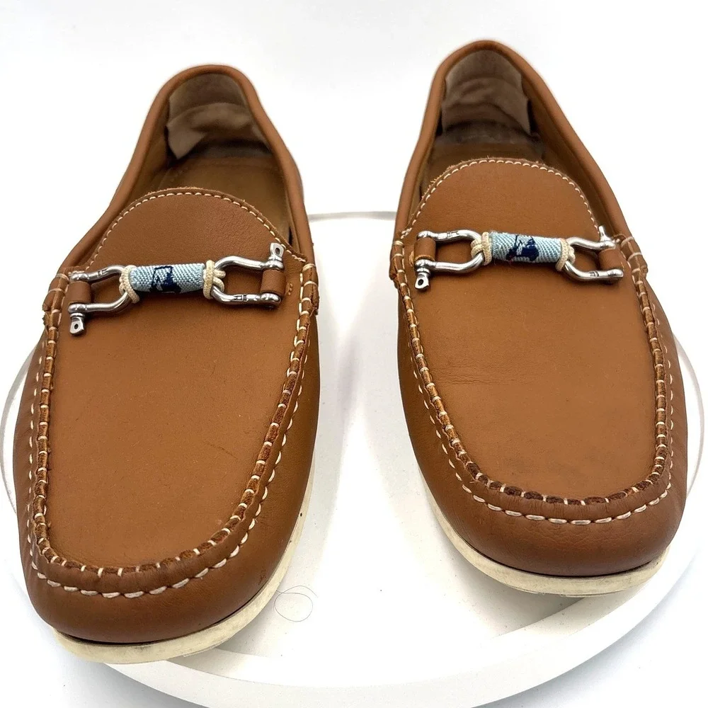 Riomar Admiral Tan Leather Driving Loafers Mens 11.5 EU 45 Made in Portugal